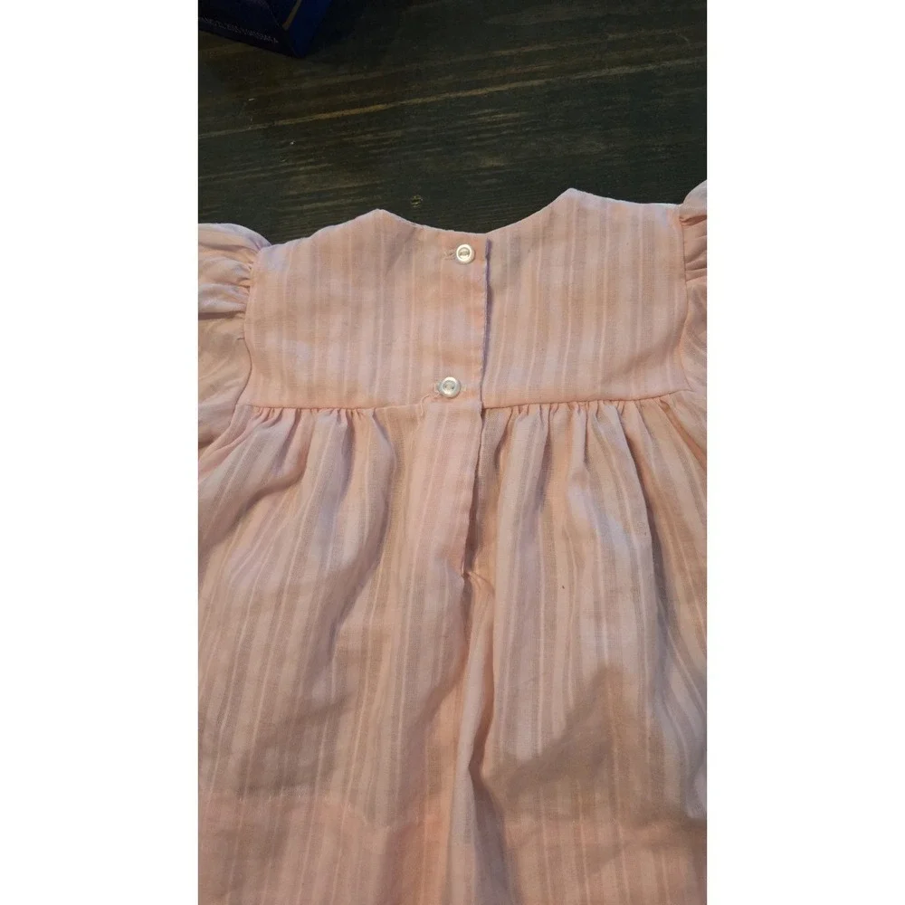 Vintage Alexis 6M Pink And‎ White Floral Embroidered Dress Baby Girl 70s 80s 90s